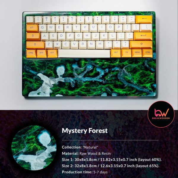 Mystery Forest, Wood Case, Wrist Rest, Keyboard Wrist Rest, Mechanical Keyboard, Wrist Rest Keyboard, Resin Wrist Rest, Keyboard Case
