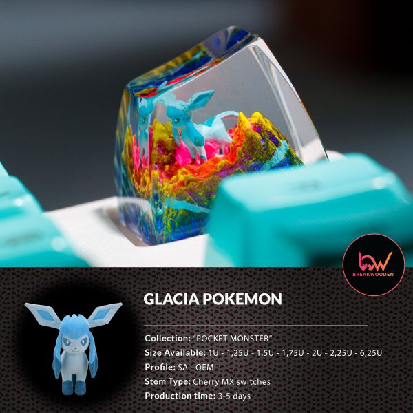 Glacia Pokemon, Pokemon keycap, Custom pokemon, custom keycap, artisan keycap, SA ESC keycap, mechanical keycaps | Gift for him