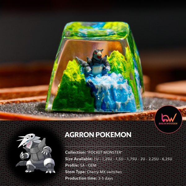 Agrron Pokemon, Pokemon keycap, Custom pokemon, custom keycap, artisan keycap, SA ESC keycap, mechanical keycaps | Gift for him