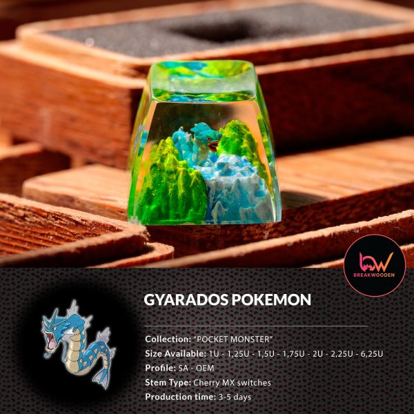 Gyarados Pokemon, Pokemon keycap, Custom pokemon, custom keycap, artisan keycap, SA ESC keycap, mechanical keycaps | Gift for him