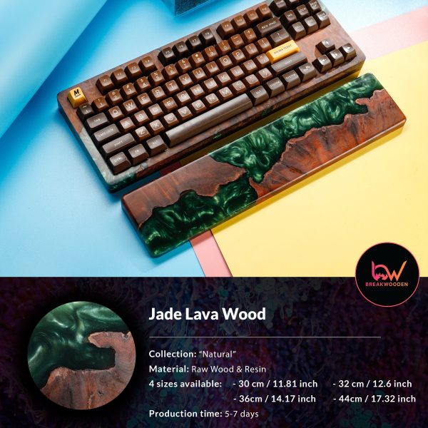 Jade Lava Wood Wrist Rest, Resin Wrist Rest, Keyboard Wrist Rest, Wrist Rest Keyboard, Wooden Wrist Rest, Wrist Rest Resin, Artisan Keycaps
