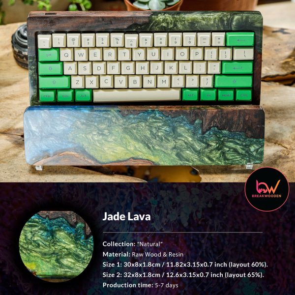 Jade Lava, Wood Case, Wrist Rest, Keyboard Wrist Rest, Mechanical Keyboard, Wrist Rest Keyboard, Resin Wrist Rest, Keyboard Case
