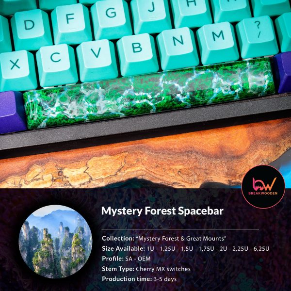 Mystery Forest Spacebar, artisan keycap, keycap set, resin keycap, pokemon keycap, spacebar keycap, valorant keycap, space bar keycap