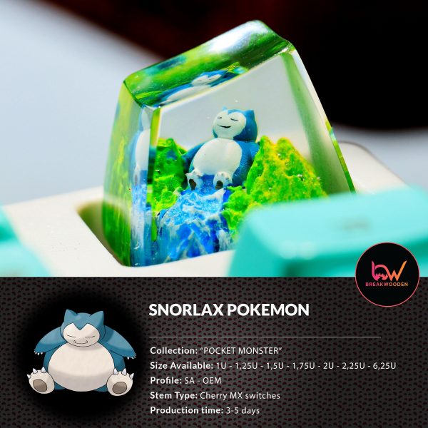 Snorlax POKEMON, Pokemon keycap, Custom pokemon, custom keycap, artisan keycap, SA ESC keycap, mechanical keycaps | Gift for him