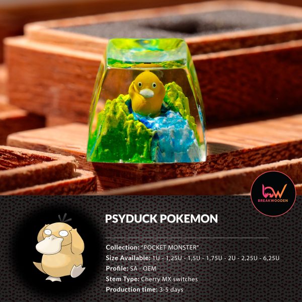 Psyduck Pokemon, Pokemon keycap, Custom pokemon, custom keycap, artisan keycap, SA ESC keycap, mechanical keycaps | Gift for him